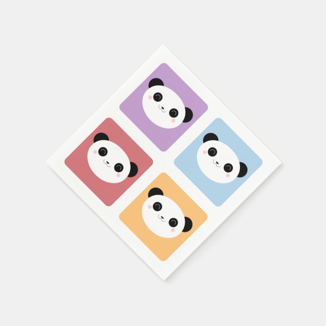 Kawaii Panda Muster für mehrfarbige Pop Serviette (Ecke)