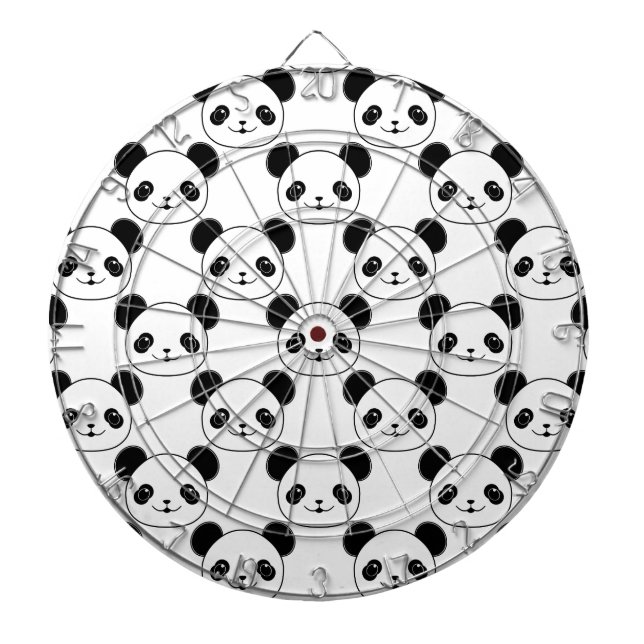 Kawaii Panda Muster in Schwarzweiß Dartscheibe (vorne)