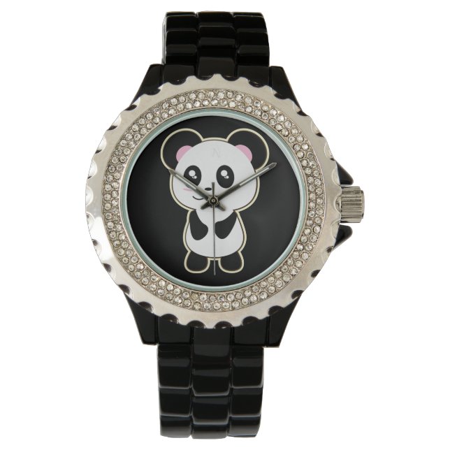 Kawaii Panda niedlich Armbanduhr (Vorderseite)