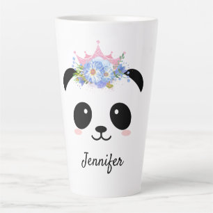 Kawaii Panda niedliche Blumenkönigin personalisier Milchtasse