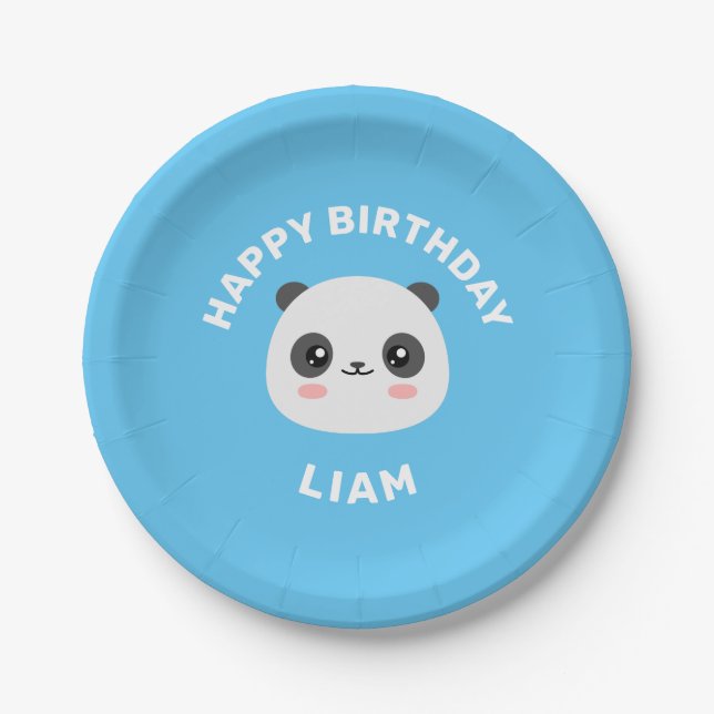 Kawaii Panda Pappteller (Vorderseite)