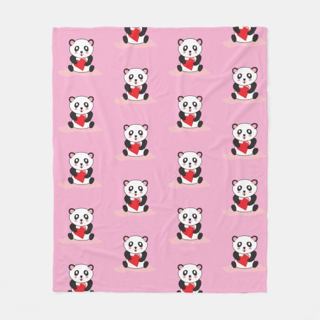 Kawaii Panda Plush Blanket für Kinder Fleecedecke (Vorderseite)