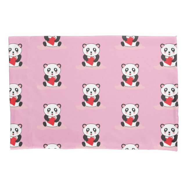Kawaii Panda Plush Blanket für Kinder Kissenbezug (Vorderseite)