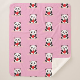Kawaii Panda Plush Blanket für Kinder Sherpadecke