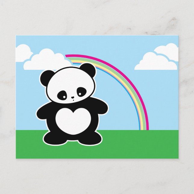 Kawaii Panda Postkarte (Vorderseite)