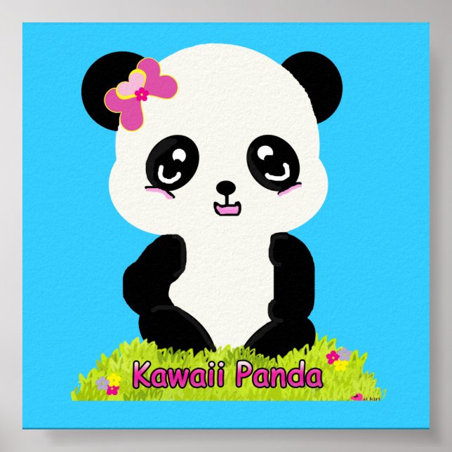 Kawaii Panda Print Poster (Vorne)