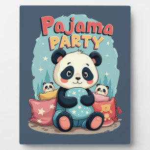 Kawaii-Panda-Pyjama-Party Cozy-Sleepover-Ästhetik Fotoplatte