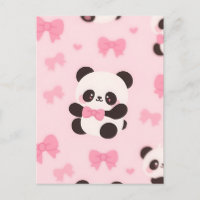 Kawaii Panda Rosa Schleife Muster