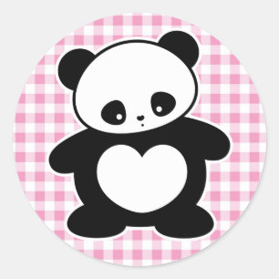 Kawaii Panda Runder Aufkleber