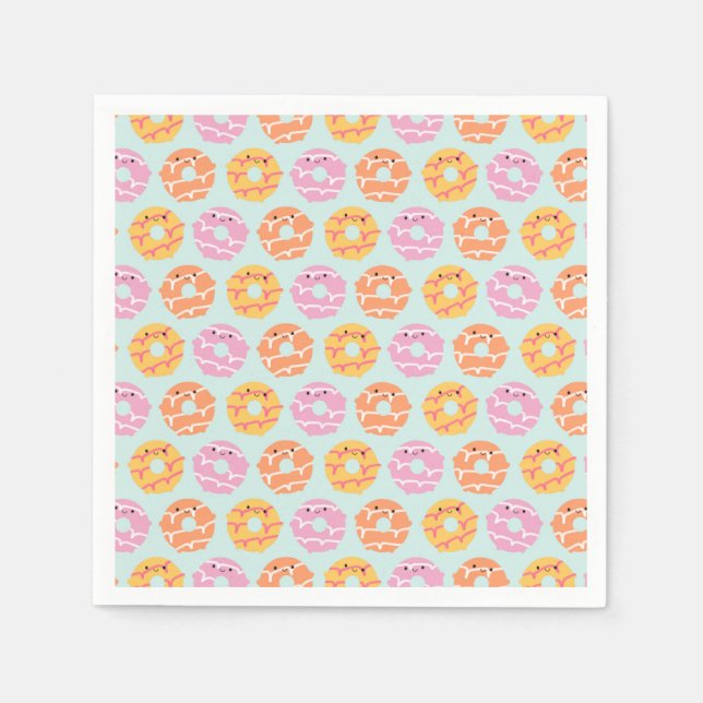 Kawaii Party Rings Biscuits Serviette (Vorderseite)