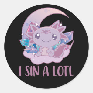 Kawaii Pastel Colors Gothic Niedlich Goth Axolotl  Runder Aufkleber