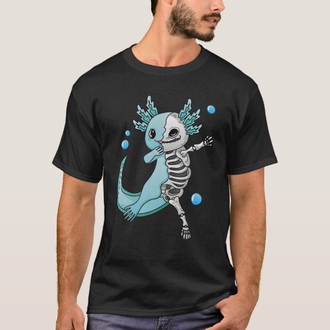 Kawaii Pastel Goth Ästhetik Dabbing Axolotl Salam T-Shirt (Vorderseite)