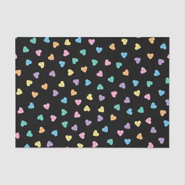Kawaii Pastel Goth Candy Hearts Seidenpapier (Vorderseite)