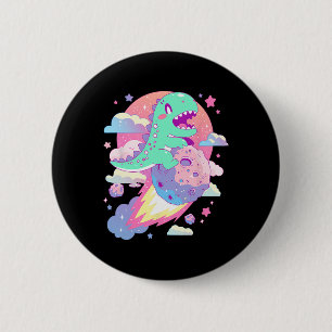 Kawaii Pastel Goth Creepy Niedlich Chibi Dinosaur Button