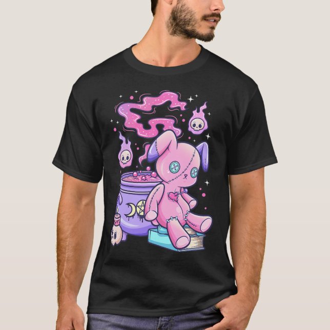 Kawaii Pastel Goth Cute Creepy Witchy Bear Shirt (Vorderseite)