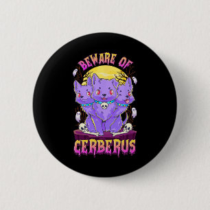 Kawaii Pastel Goth Niedliche Creepy 3-köpfige Dog Button