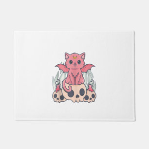 Kawaii Pastel Goth Niedliche Creepy Demon Cat and  Fußmatte