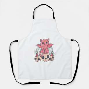 Kawaii Pastel Goth Niedliche Creepy Demon Cat and  Schürze
