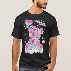 Kawaii Pastel Goth Niedlicher Creepy Bär T-Shirt