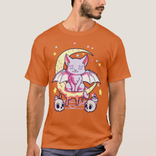 Kawaii Pastel Goth Niedliches, cremefarbenes Black T-Shirt