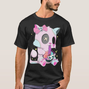 Kawaii Pastel Goth Witchy Cat frisst Ramen Niedlic T-Shirt