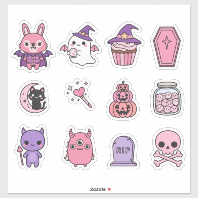 Kawaii Pastel Moonlight Magic Sticker Pack (Blatt)