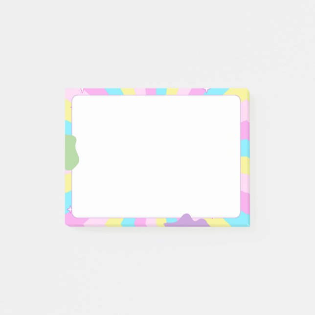 Kawaii Pastel Retro Sunburst Aesthetic  Post-it Klebezettel (Vorderseite)