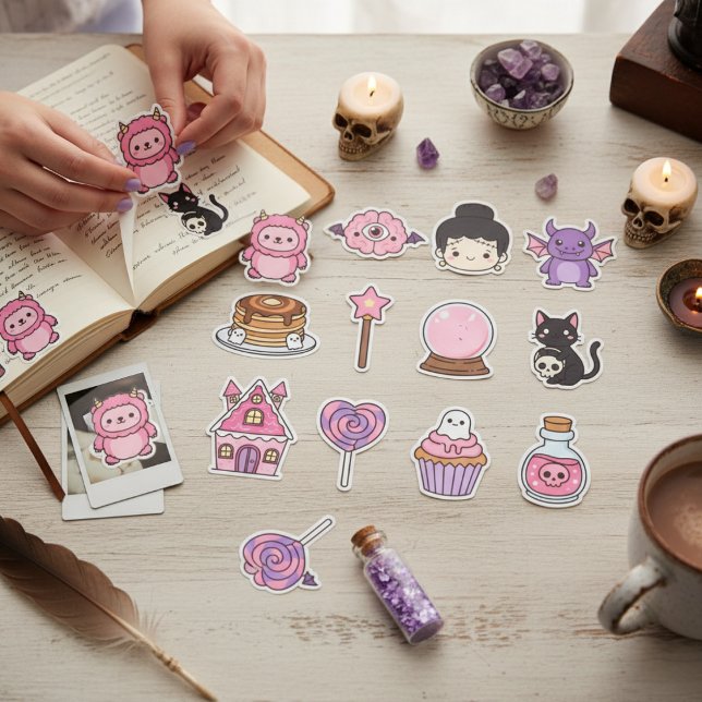 Kawaii Pastel Spuk Leckereien Sticker Pack ( Spooky Cute Monsters & Sweets)