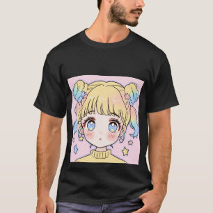 Kawaii Pastel-Star-Mädchen-Porträt T-Shirt