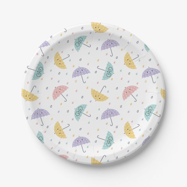 Kawaii Pastel Umbrella Pattern Paper Teller (Vorderseite)