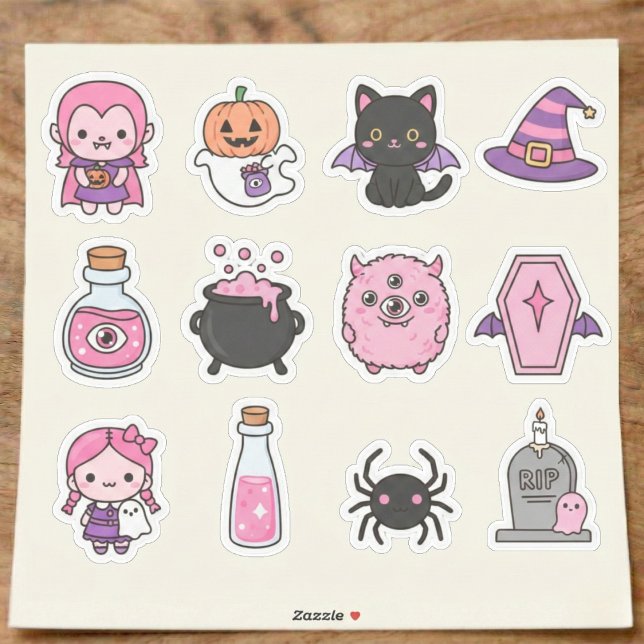 Kawaii Pastel Vampire & Friends Sticker Pack (Soft shades for your spooky season.)