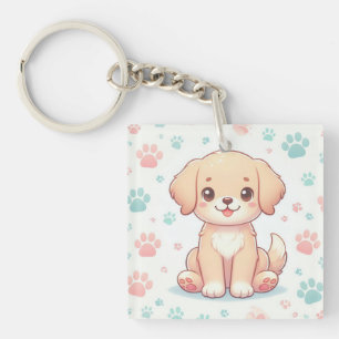 Kawaii Pastel Welpen Pfoten Muster Schlüsselanhänger
