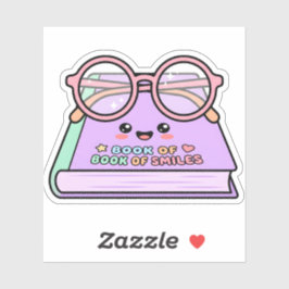 Kawaii-Pastell-Buch- und Lesebrillen-Aufkleber Aufkleber