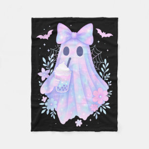 Kawaii Pastell-Galaxie-Geist-Blasentee-Halloween Fleecedecke
