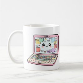 Kawaii Pastell Laptop Lernvibes Aufkleber Kaffeetasse