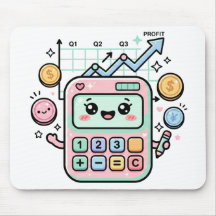 Kawaii Pastell-Rechner Finanzen Student Aufkleber