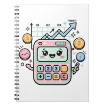 Kawaii Pastell-Rechner Finanzstudenten Aufkleber