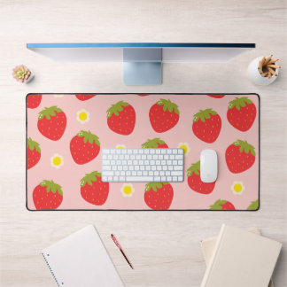 Kawaii Pastell Rosa Erdbeeren Schreibtischunterlag Schreibtischunterlage