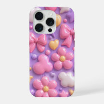 Kawaii-Pastell-Schleifen- und Herz-Nahtloses Muste