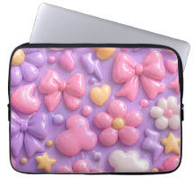 Kawaii-Pastell-Schleifen- und Herz-Nahtloses Muste