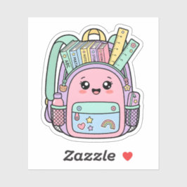 Kawaii Pastell-Schulrucksack-Studien-Vibes-Aufkleb Aufkleber