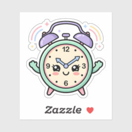 Kawaii Pastell-Wecker Morgens-Studium-Aufkleber Aufkleber