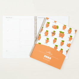 Kawaii pattern of fun carrots planer