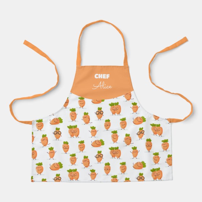 Kawaii pattern of fun carrots schürze (Vorderseite)