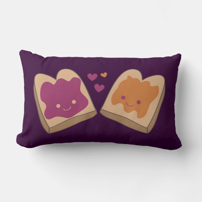 Kawaii PB&J American Mojo Throw Pillow Lendenkissen (Vorderseite)