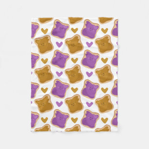 Kawaii PBJ Muster Fleecedecke