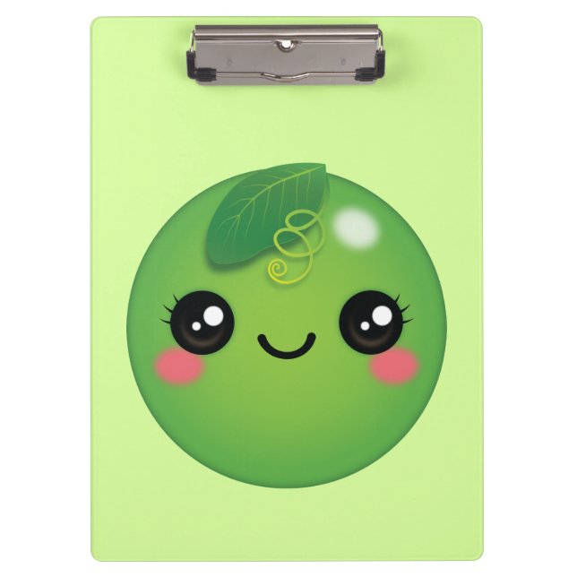 Kawaii Pea Clipboard Klemmbrett (Vorderseite)