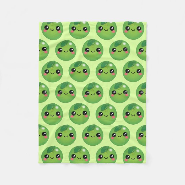 Kawaii Pea Fleece Blanket (Vorderseite)