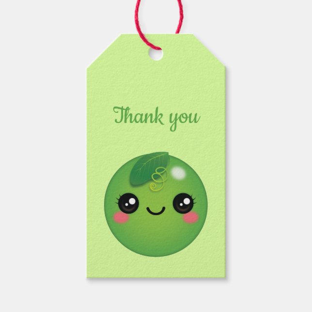 Kawaii Pea Gift Tags Geschenkanhänger (Vorderseite)