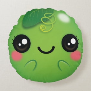 Kawaii Pea Rundes Kissen